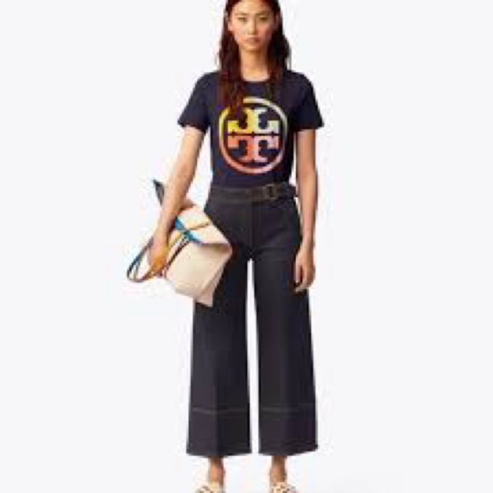 Tory Burch blue Palazzo wide leg jeans
